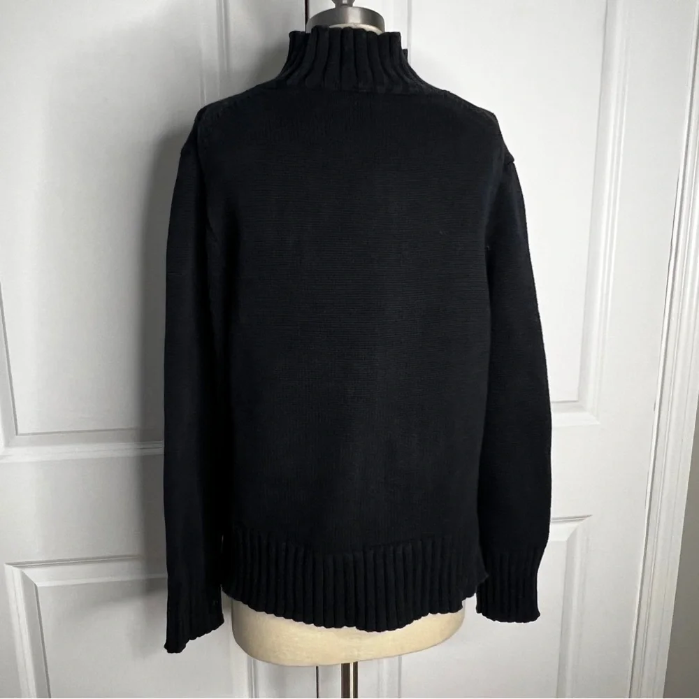 J. Crew Cotton turtleneck sweater Black Size Large